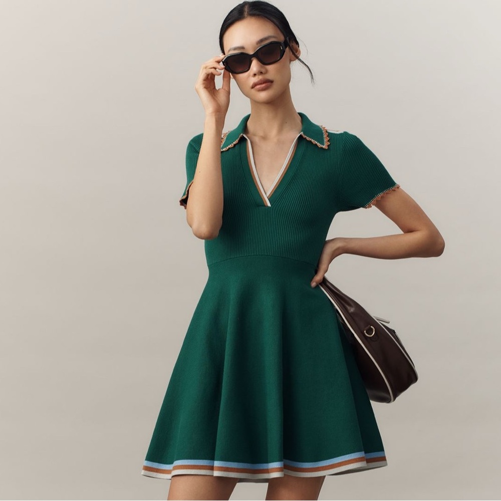 Anthropologie Swing Sweater Dress Green